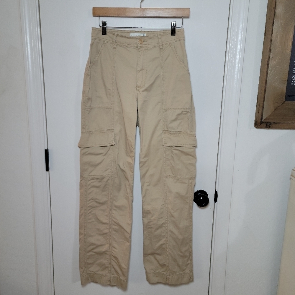 Abercrombie & Fitch Army Tan Utility Pants Size 27 Y2K 100% Cotton Gorpcore